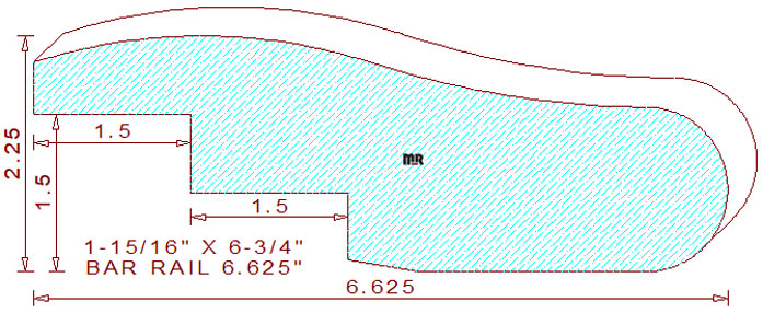 Bar Rail 6-5/8" Bar Rail 6-5/8"