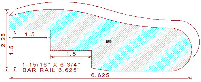 Bar Rail 6-5/8"