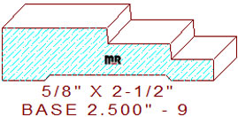 Baseboard 2-1/2" - 9 Baseboard 2-1/2" - 9