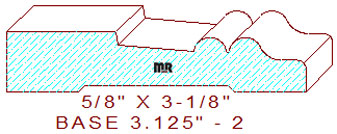 Baseboard 3-1/8" - 2 Baseboard 3-1/8" - 2