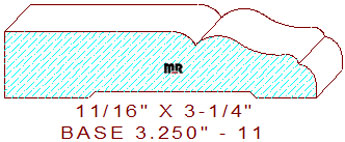 Baseboard 3-1/4" - 11 Baseboard 3-1/4" - 11