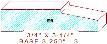 Baseboard 3-1/4" - 3 Baseboard 3-1/4" - 3