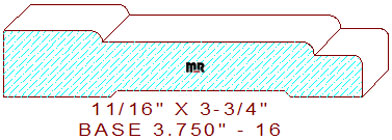 Baseboard 3-3/4" - 16 Baseboard 3-3/4" - 16