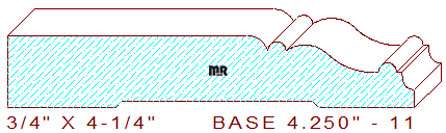 Baseboard 4-1/4" - 11 Baseboard 4-1/4" - 11