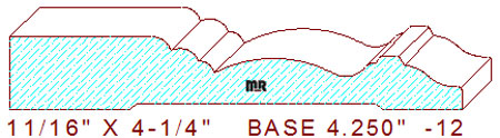 Baseboard 4-1/4" - 12 Baseboard 4-1/4" - 12