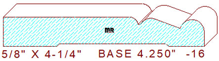 Baseboard 4-1/4" - 16 Baseboard 4-1/4" - 16