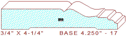 Baseboard 4-1/4" - 17 Baseboard 4-1/4" - 17