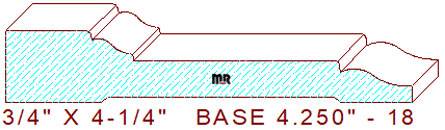 Baseboard 4-1/4" - 18 Baseboard 4-1/4" - 18