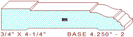 Baseboard 4-1/4" - 2 Baseboard 4-1/4" - 2