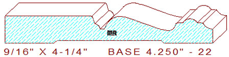 Baseboard 4-1/4" - 22 Baseboard 4-1/4" - 22