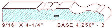 Baseboard 4-1/4" - 3 Baseboard 4-1/4" - 3