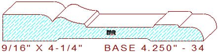 Baseboard 4-1/4" - 34 Baseboard 4-1/4" - 34