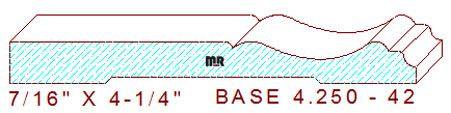 Baseboard 4-1/4" - 42 Baseboard 4-1/4" - 42