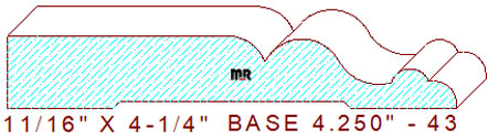 Baseboard 4-1/4" - 43 Baseboard 4-1/4" - 43