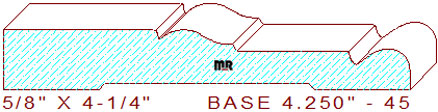 Baseboard 4-1/4" - 45 Baseboard 4-1/4" - 45