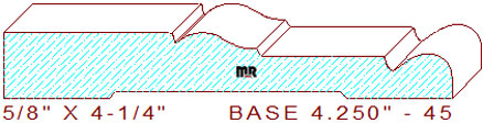 Baseboard 4-1/4" - 45