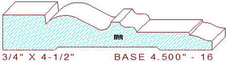 Baseboard 4-1/2" - 16 Baseboard 4-1/2" - 16