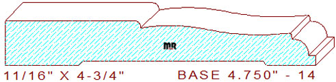Baseboard 4-3/4" - 14 Baseboard 4-3/4" - 14