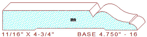 Baseboard 4-3/4" - 16 Baseboard 4-3/4" - 16
