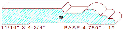Baseboard 4-3/4" - 19 Baseboard 4-3/4" - 19