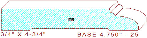 Baseboard 4-3/4" - 25 Baseboard 4-3/4" - 25