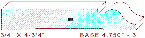 Baseboard 4-3/4" - 3 Baseboard 4-3/4" - 3