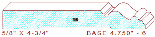 Baseboard 4-3/4" - 6 Baseboard 4-3/4" - 6
