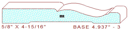 Baseboard 4-15/16" - 3 Baseboard 4-15/16" - 3