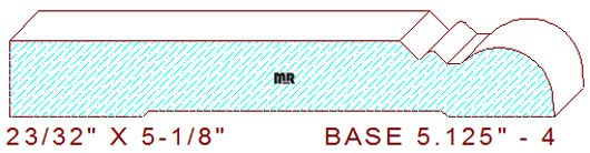 Baseboard 5-1/8" - 4 Baseboard 5-1/8" - 4