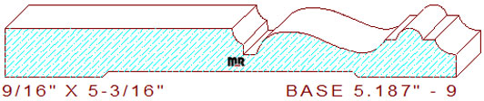 Baseboard 5-3/16" - 9 Baseboard 5-3/16" - 9
