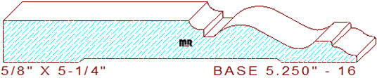 Baseboard 5-1/4" - 16 Baseboard 5-1/4" - 16