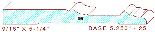 Baseboard 5-1/4" - 25 Baseboard 5-1/4" - 25