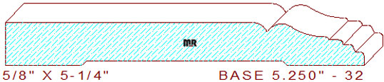 Baseboard 5-1/4" - 32 Baseboard 5-1/4" - 32