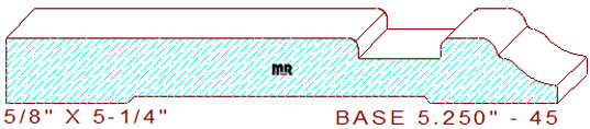 Baseboard 5-1/4" - 45 Baseboard 5-1/4" - 45