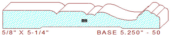 Baseboard 5-1/4" - 50 Baseboard 5-1/4" - 50