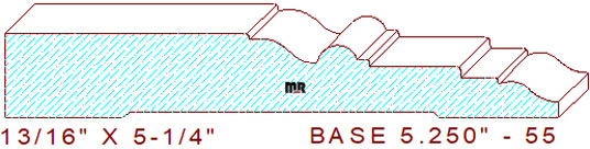 Baseboard 5-1/4" - 55 Baseboard 5-1/4" - 55
