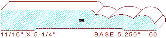 Baseboard 5-1/4" - 60 Baseboard 5-1/4" - 60