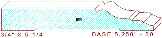 Baseboard 5-1/4" - 80 Baseboard 5-1/4" - 80