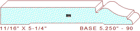Baseboard 5-1/4" - 90 Baseboard 5-1/4" - 90