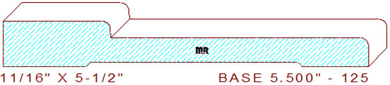 Baseboard 5-1/2" - 125 Baseboard 5-1/2" - 125