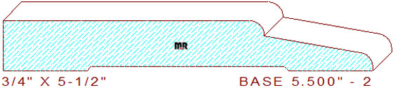 Baseboard 5-1/2" - 2 Baseboard 5-1/2" - 2