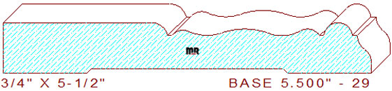 Baseboard 5-1/2" - 29 Baseboard 5-1/2" - 29