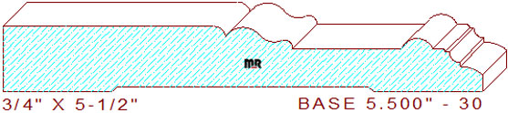 Baseboard 5-1/2" - 30 Baseboard 5-1/2" - 30