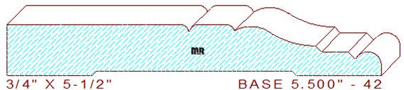 Baseboard 5-1/2" - 42 Baseboard 5-1/2" - 42