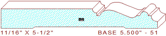Baseboard 5-1/2" - 51 Baseboard 5-1/2" - 51