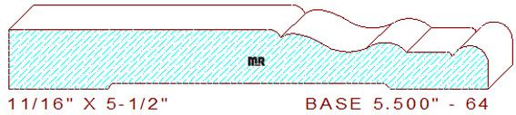 Baseboard 5-1/2" - 64 Baseboard 5-1/2" - 64