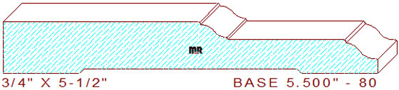 Baseboard 5-1/2" - 80 Baseboard 5-1/2" - 80