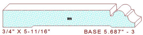 Baseboard 5-11/16" - 3 Baseboard 5-11/16" - 3
