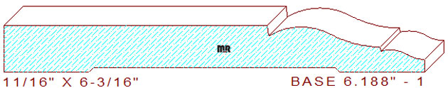 Baseboard 6-3/16" - 1 Baseboard 6-3/16" - 1