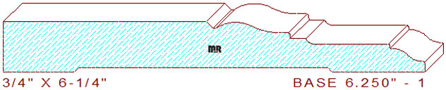 Baseboard 6-1/4" - 1 Baseboard 6-1/4" - 1